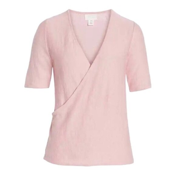 Caslon Front Wrap Short Sleeve Sweater Size S - Picture 4 of 9